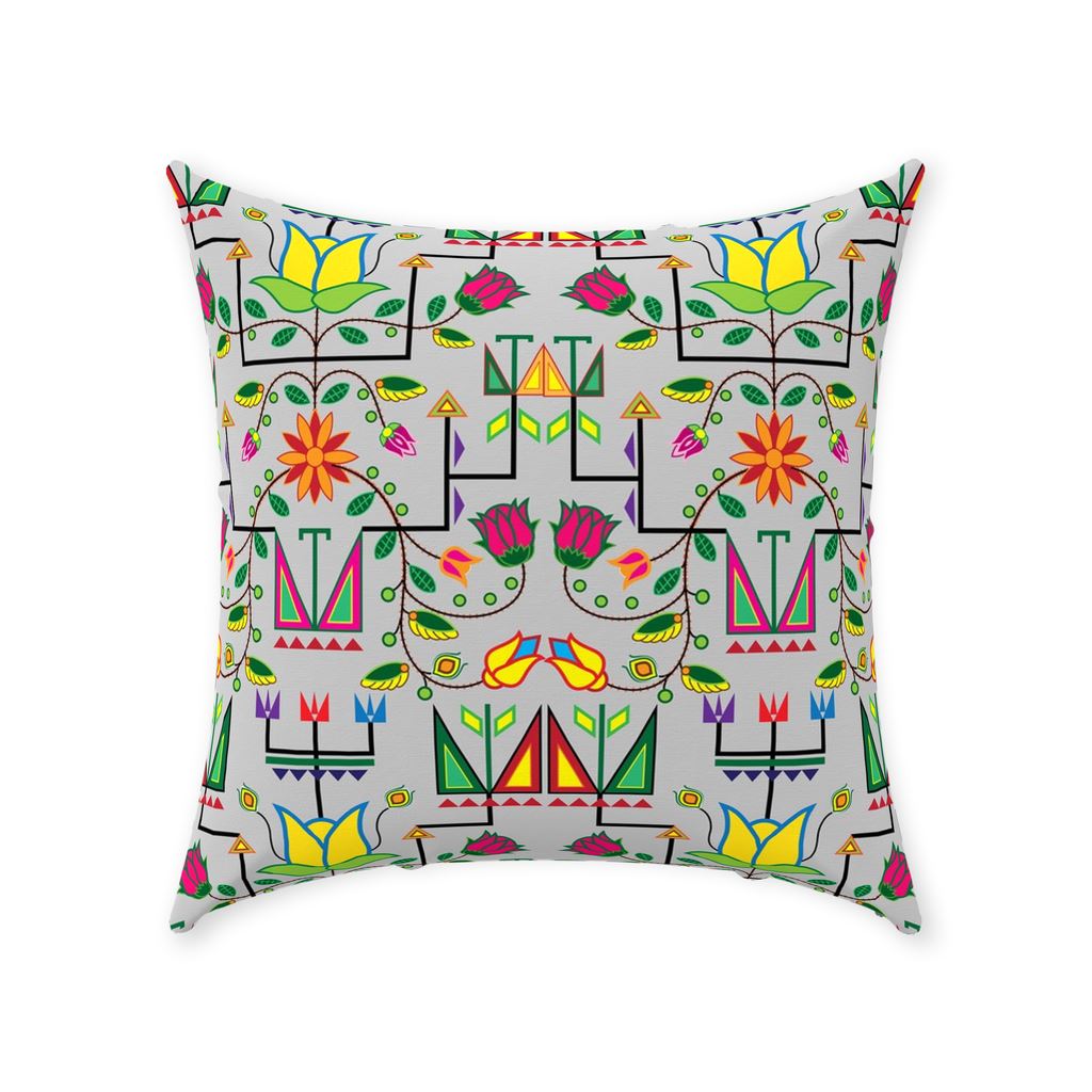 Geometric Floral Summer Gray Throw Pillows 49 Dzine With Zipper Spun Polyester 18x18 inch