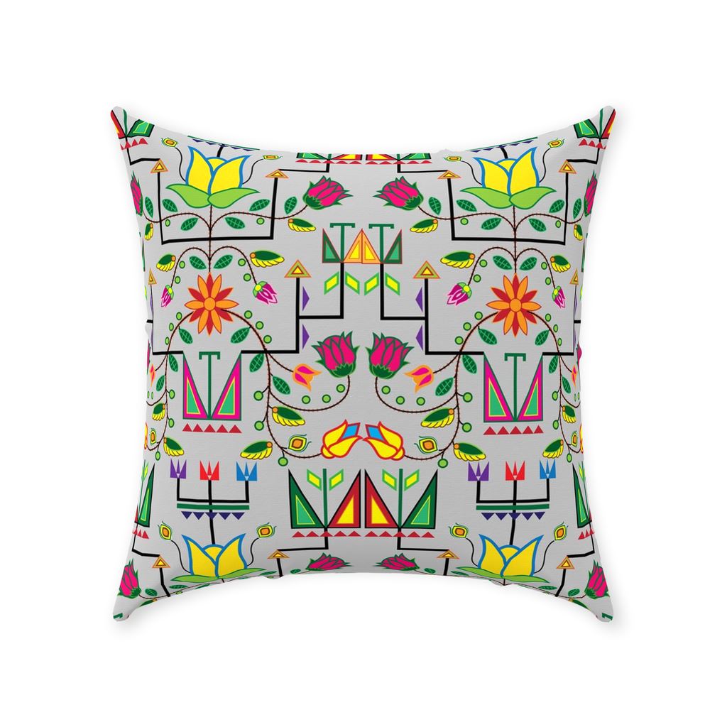 Geometric Floral Summer Gray Throw Pillows 49 Dzine Without Zipper Spun Polyester 18x18 inch