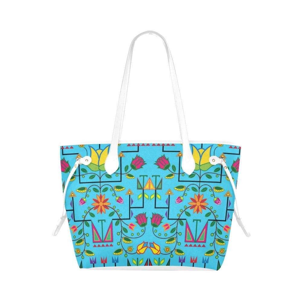 Geometric Floral Summer - Sky Blue Clover Canvas Tote Bag (Model 1661) Clover Canvas Tote Bag (1661) e-joyer 