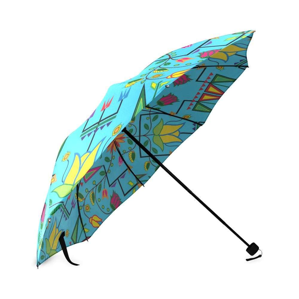 Geometric Floral Summer-Sky Blue Foldable Umbrella Foldable Umbrella e-joyer 