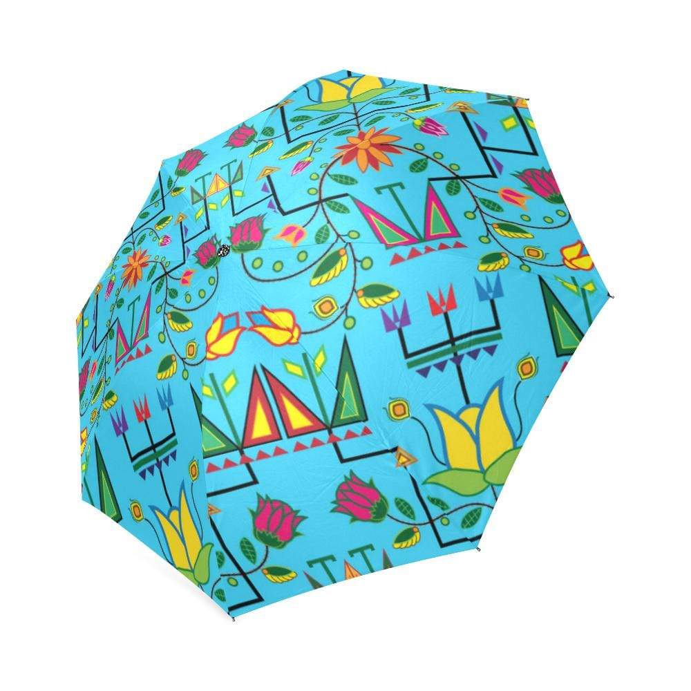 Geometric Floral Summer-Sky Blue Foldable Umbrella Foldable Umbrella e-joyer 