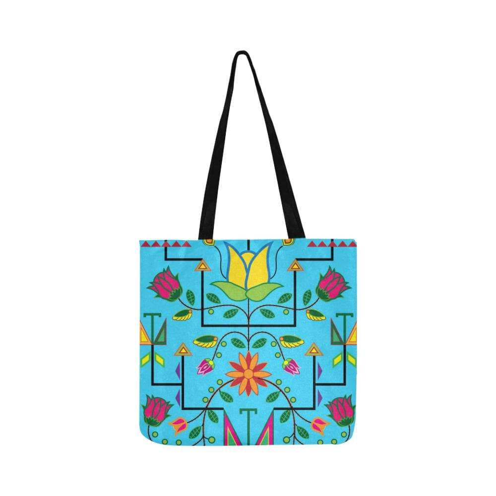 Geometric Floral Summer-Sky Blue Reusable Shopping Bag Model 1660 (Two sides) Shopping Tote Bag (1660) e-joyer 