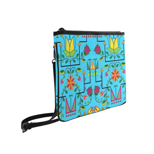 Geometric Floral Summer-Sky Blue Slim Clutch Bag (Model 1668) Slim Clutch Bags (1668) e-joyer 