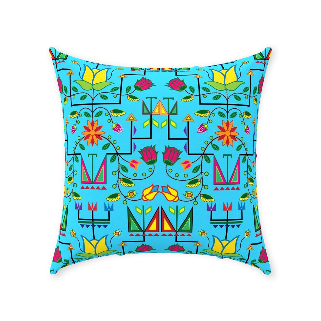 Geometric Floral Summer - Sky Blue Throw Pillows 49 Dzine 