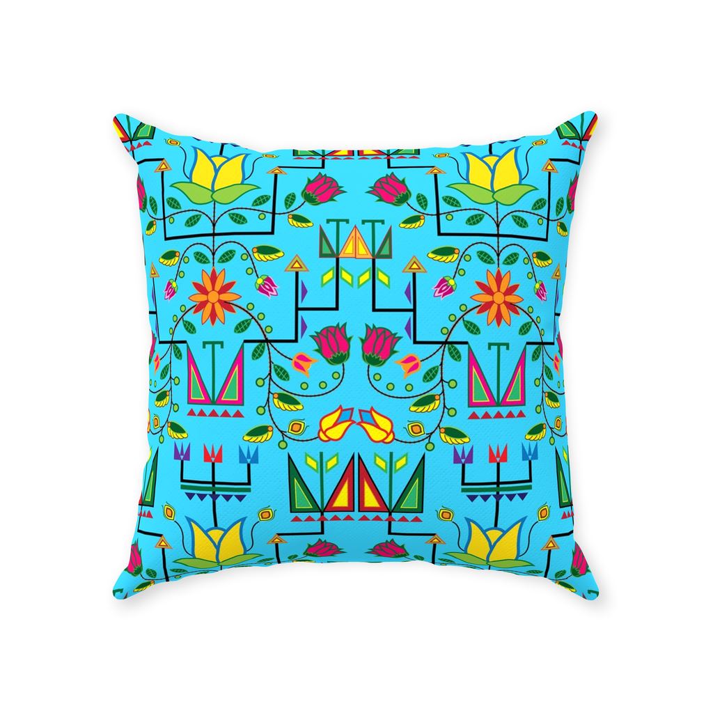 Geometric Floral Summer - Sky Blue Throw Pillows 49 Dzine 