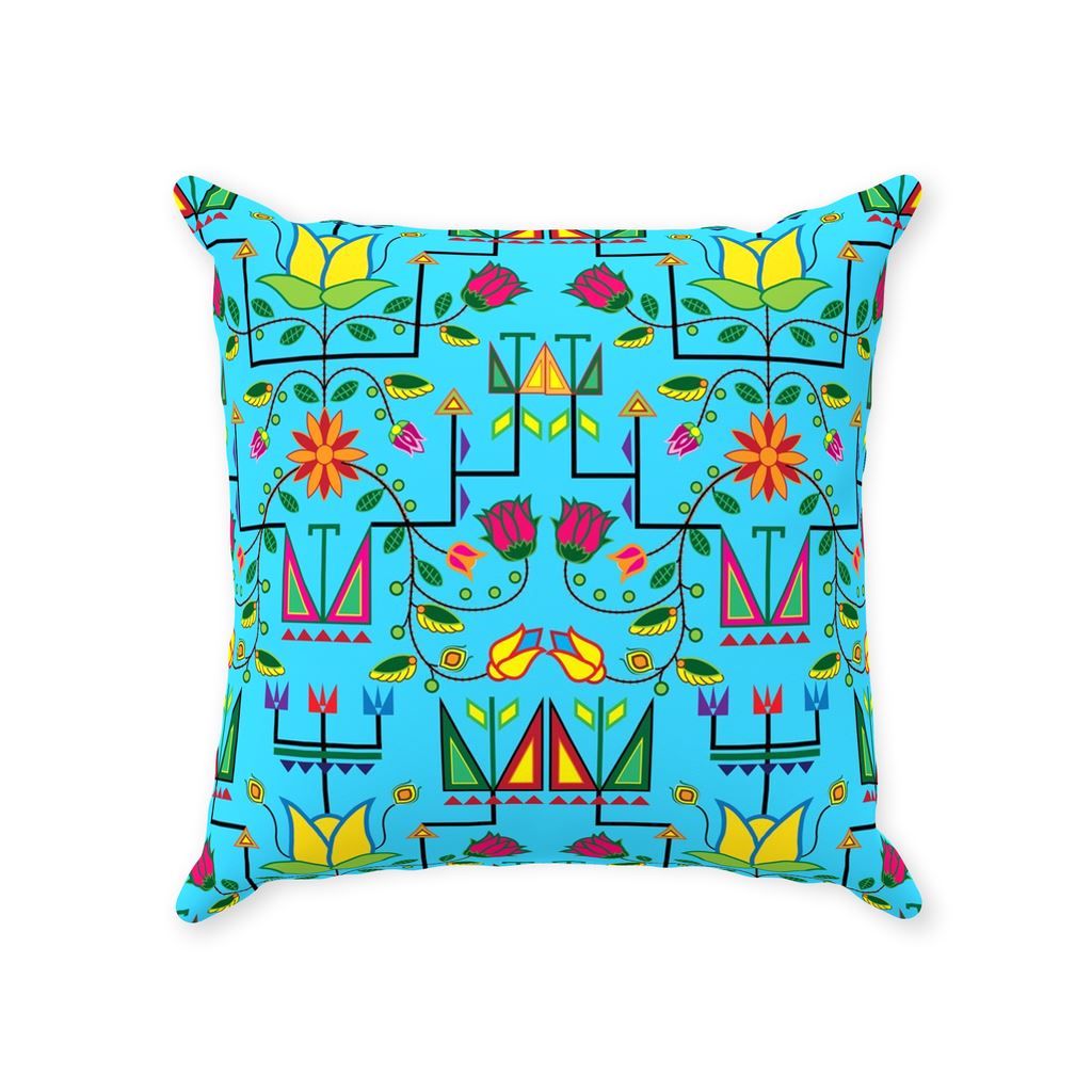 Geometric Floral Summer - Sky Blue Throw Pillows 49 Dzine 