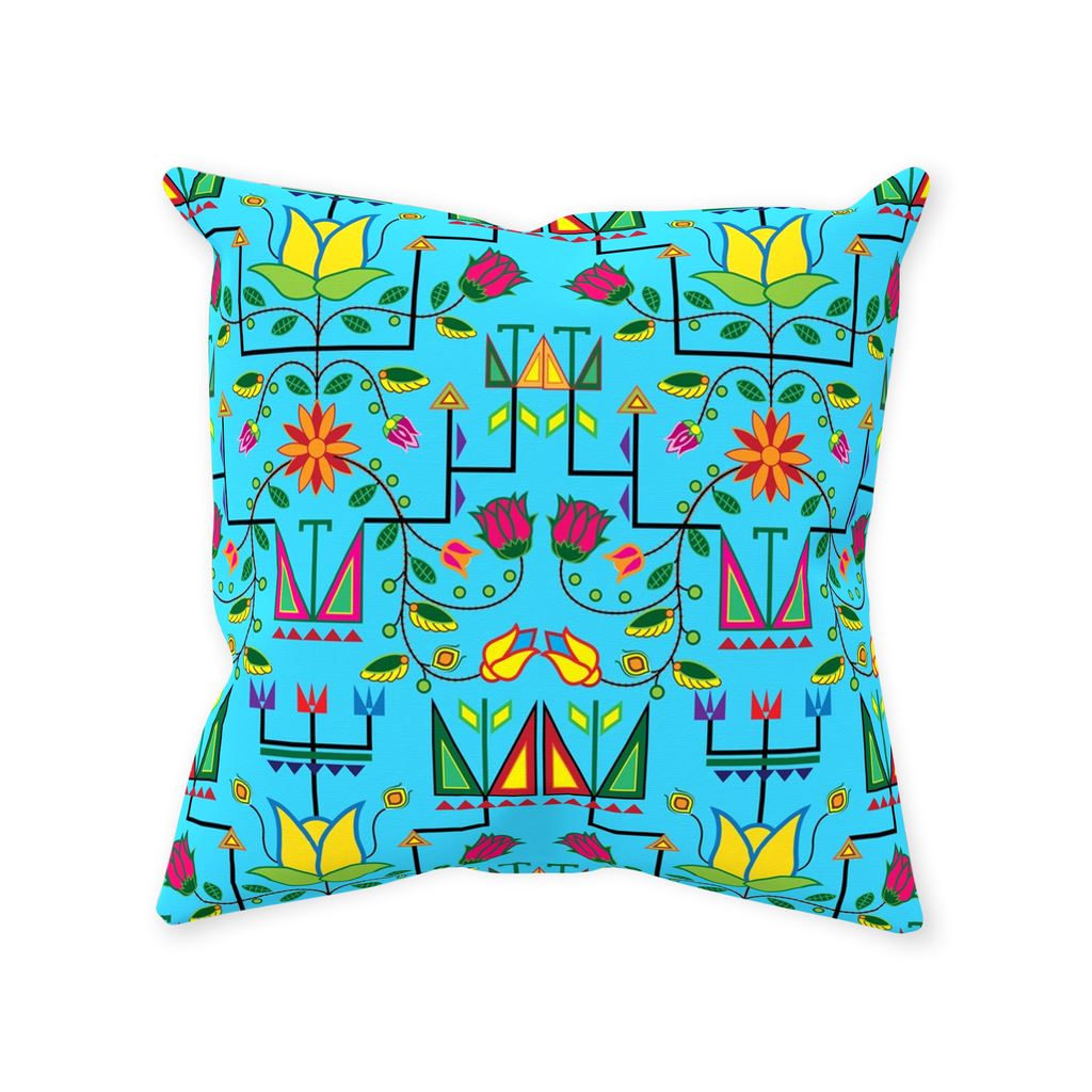 Geometric Floral Summer - Sky Blue Throw Pillows 49 Dzine 