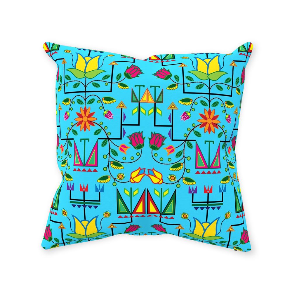 Geometric Floral Summer - Sky Blue Throw Pillows 49 Dzine 