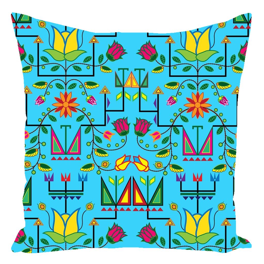 Geometric Floral Summer - Sky Blue Throw Pillows 49 Dzine 