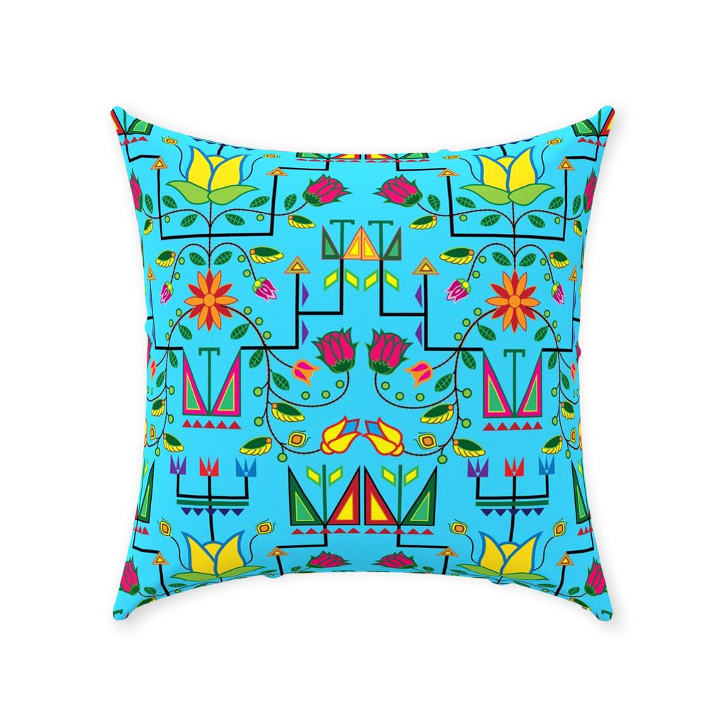 Geometric Floral Summer - Sky Blue Throw Pillows 49 Dzine 