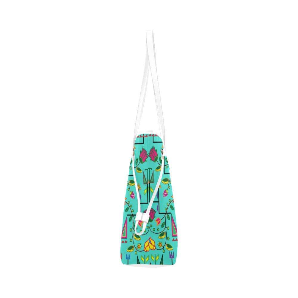 Geometric Floral Summer - Sky Clover Canvas Tote Bag (Model 1661) Clover Canvas Tote Bag (1661) e-joyer 