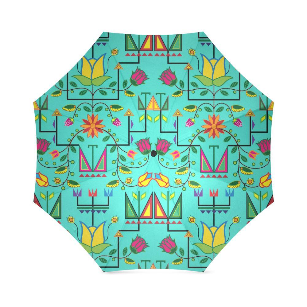 Geometric Floral Summer-Sky Foldable Umbrella Foldable Umbrella e-joyer 