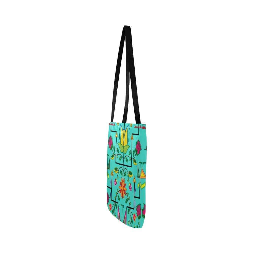 Geometric Floral Summer-Sky Reusable Shopping Bag Model 1660 (Two sides) Shopping Tote Bag (1660) e-joyer 