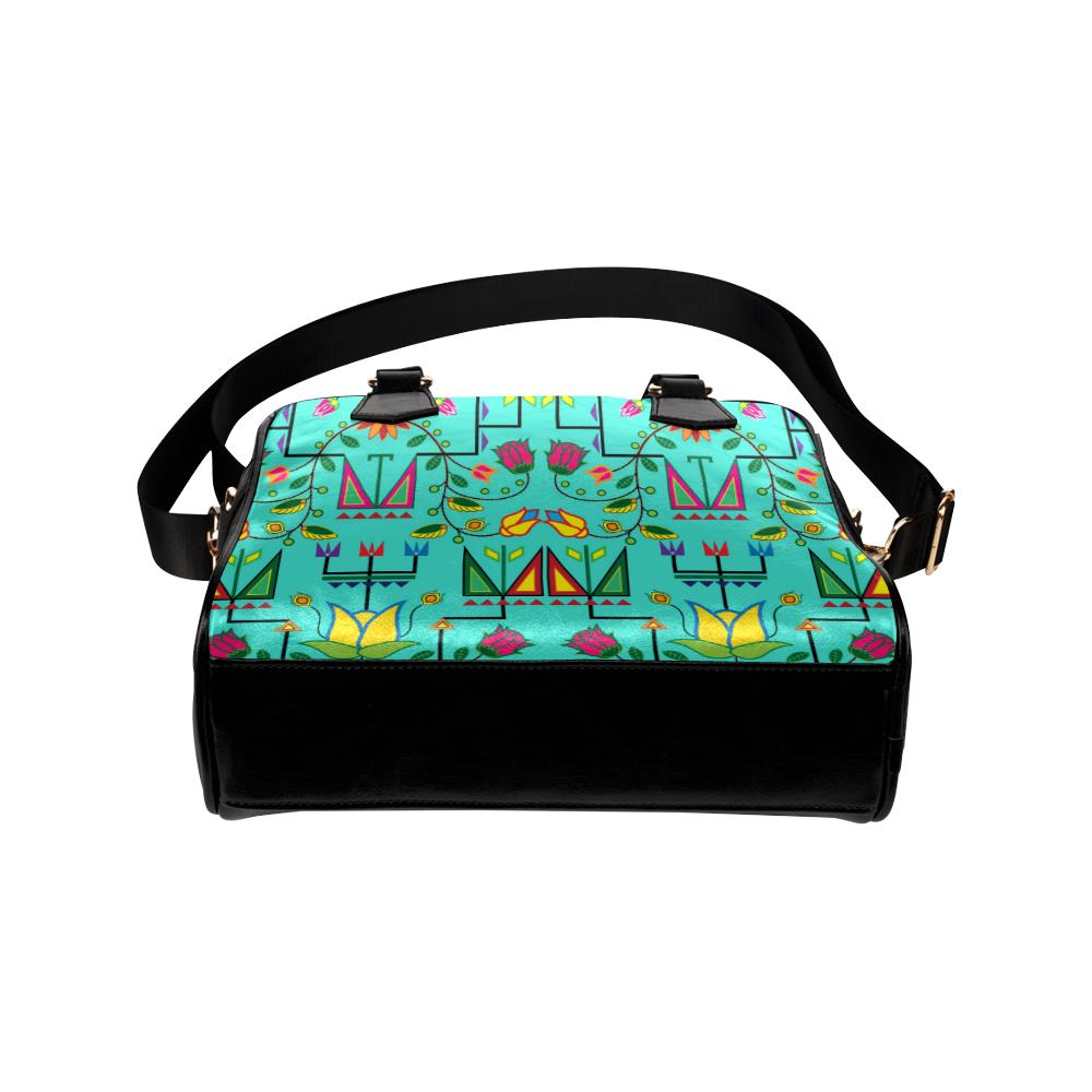 Geometric Floral Summer-Sky Shoulder Handbag (Model 1634) Shoulder Handbags (1634) e-joyer 