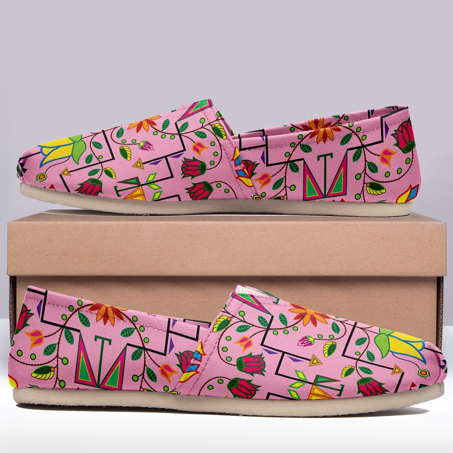 Geometric Floral Summer Sunset Casual Unisex Slip On Shoe Herman 