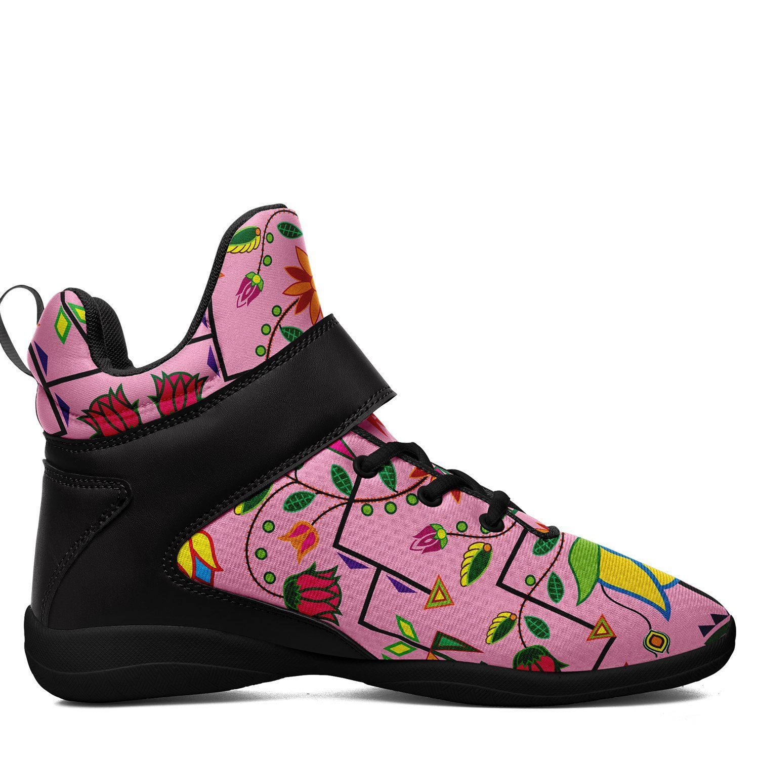 Geometric Floral Summer Sunset Ipottaa Basketball / Sport High Top Shoes - Black Sole 49 Dzine 