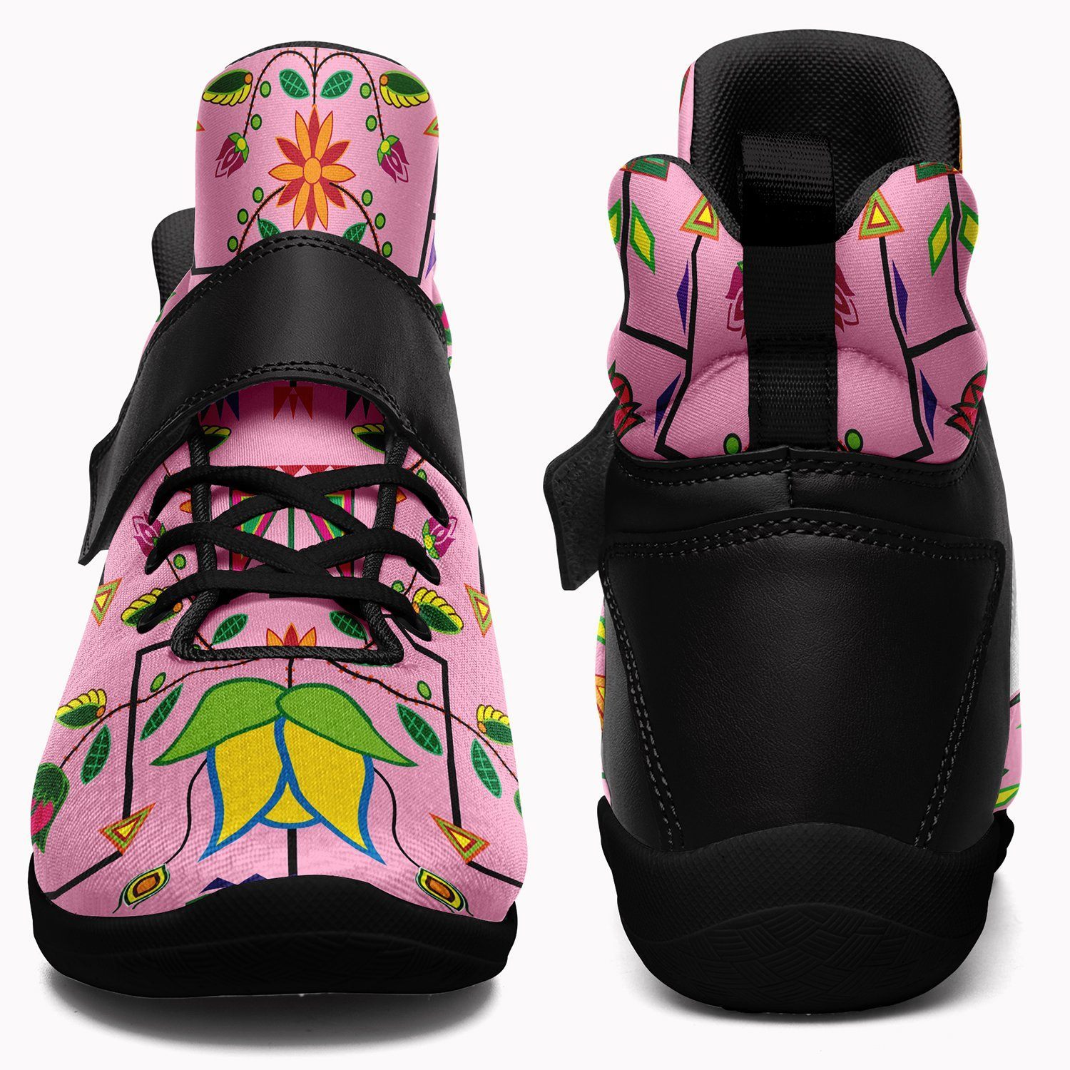 Geometric Floral Summer Sunset Ipottaa Basketball / Sport High Top Shoes - Black Sole 49 Dzine 