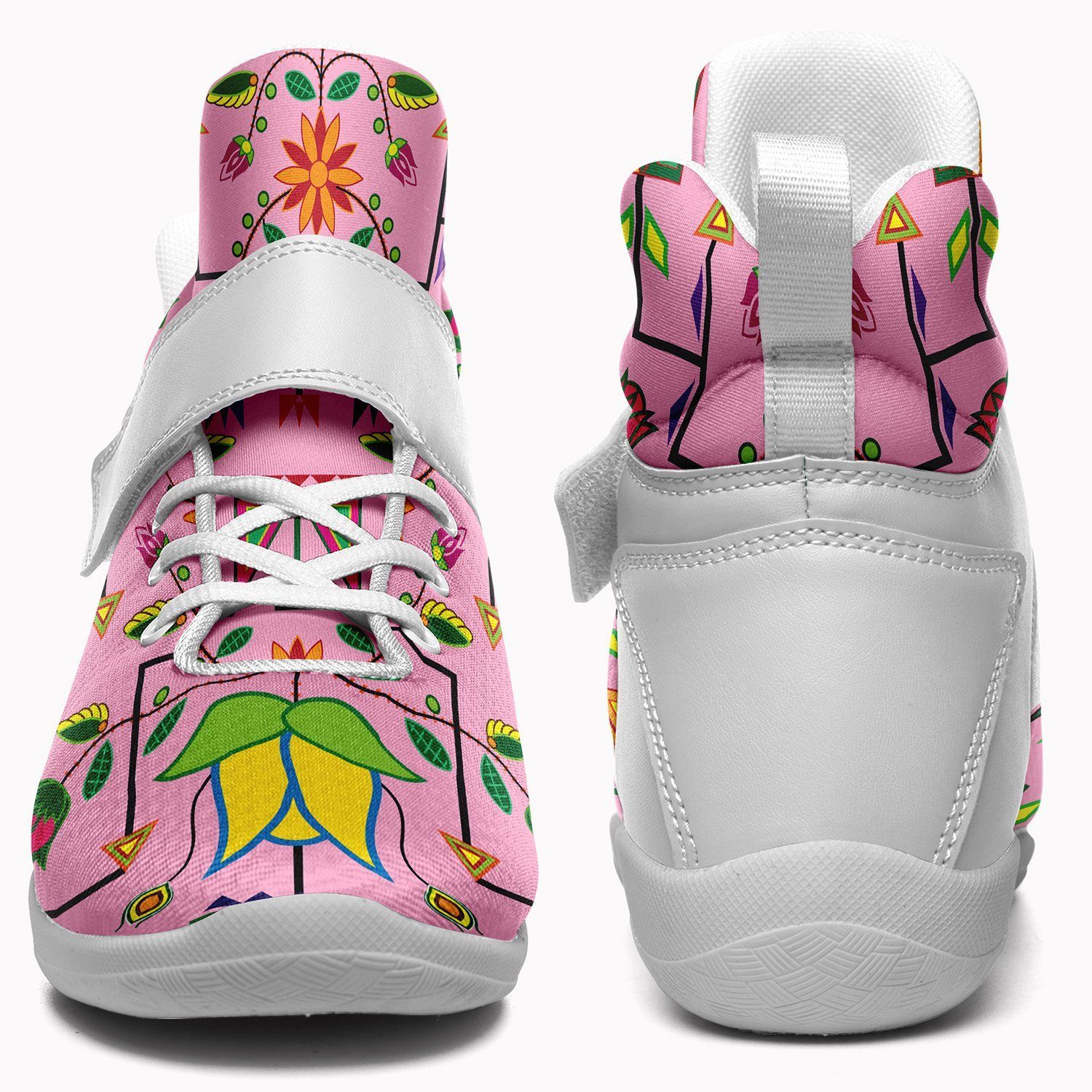 Geometric Floral Summer Sunset Ipottaa Basketball / Sport High Top Shoes - White Sole 49 Dzine 