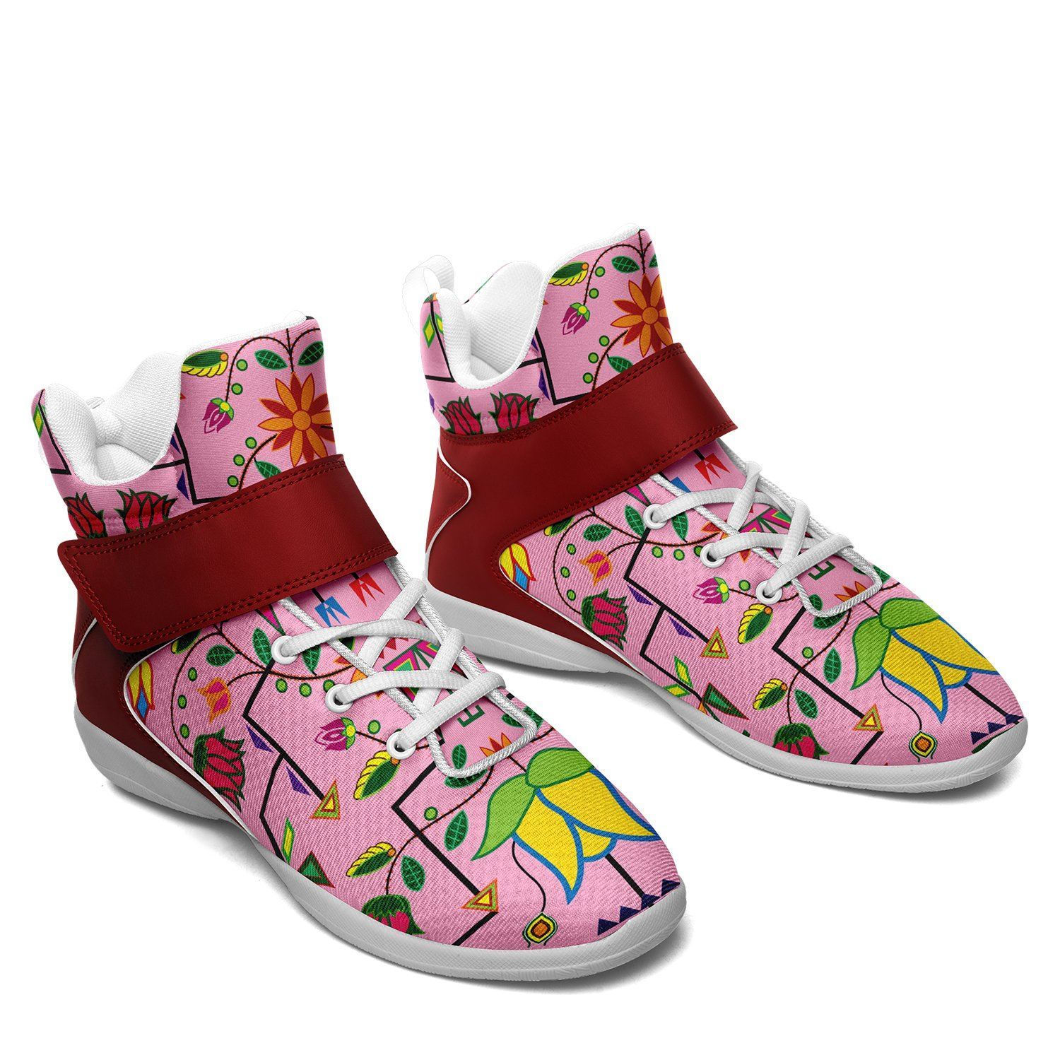 Geometric Floral Summer Sunset Ipottaa Basketball / Sport High Top Shoes - White Sole 49 Dzine 