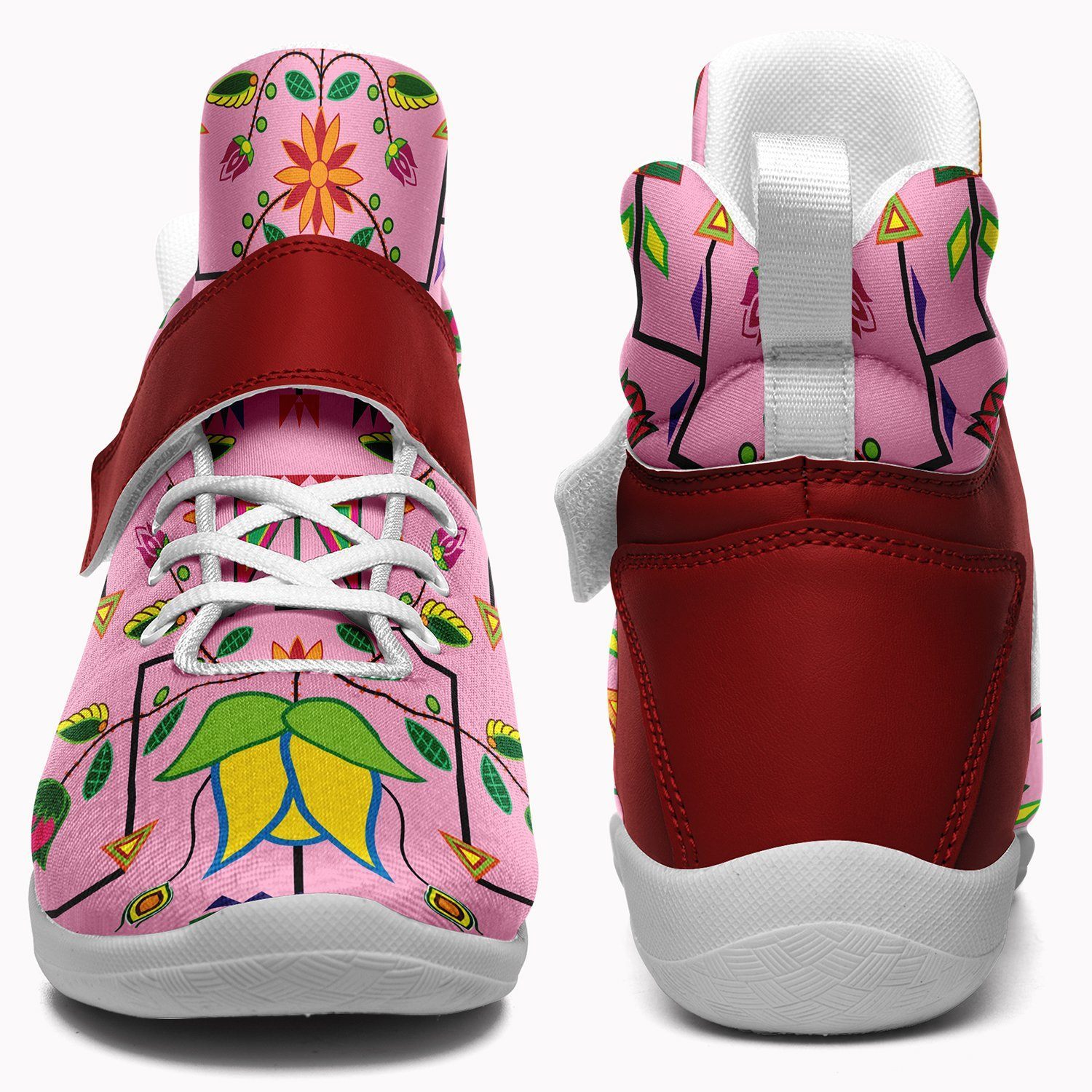 Geometric Floral Summer Sunset Ipottaa Basketball / Sport High Top Shoes - White Sole 49 Dzine 