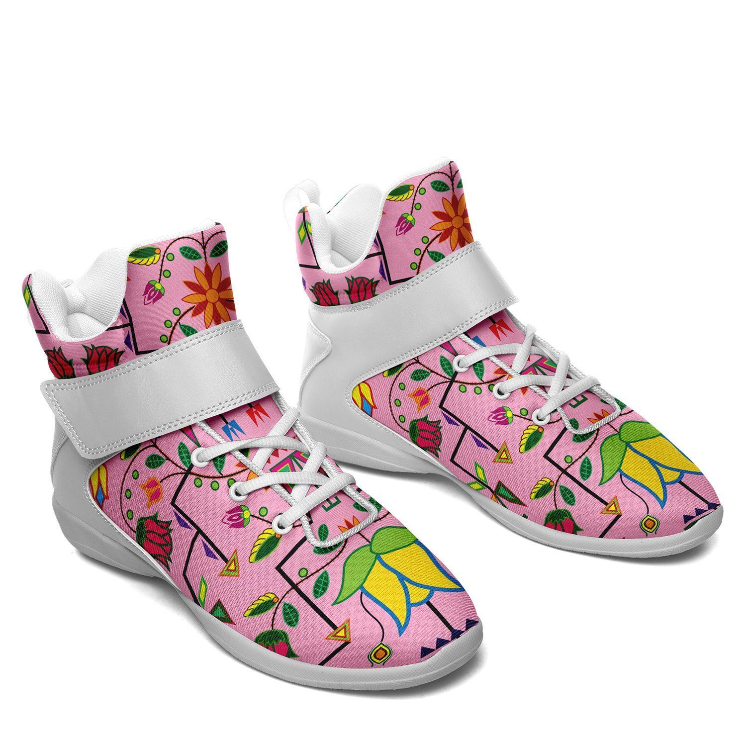 Geometric Floral Summer Sunset Ipottaa Basketball / Sport High Top Shoes - White Sole 49 Dzine 