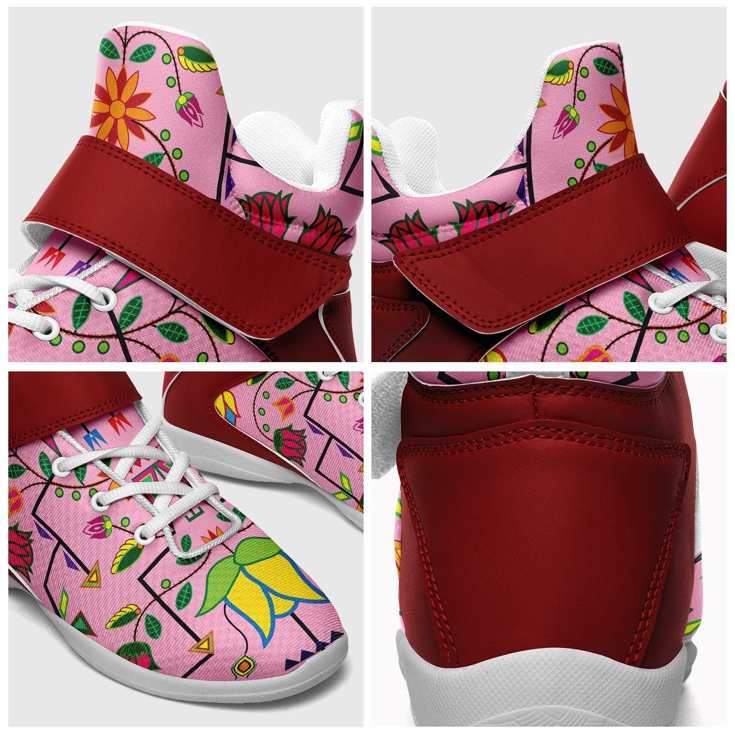 Geometric Floral Summer Sunset Ipottaa Basketball / Sport High Top Shoes - White Sole 49 Dzine 