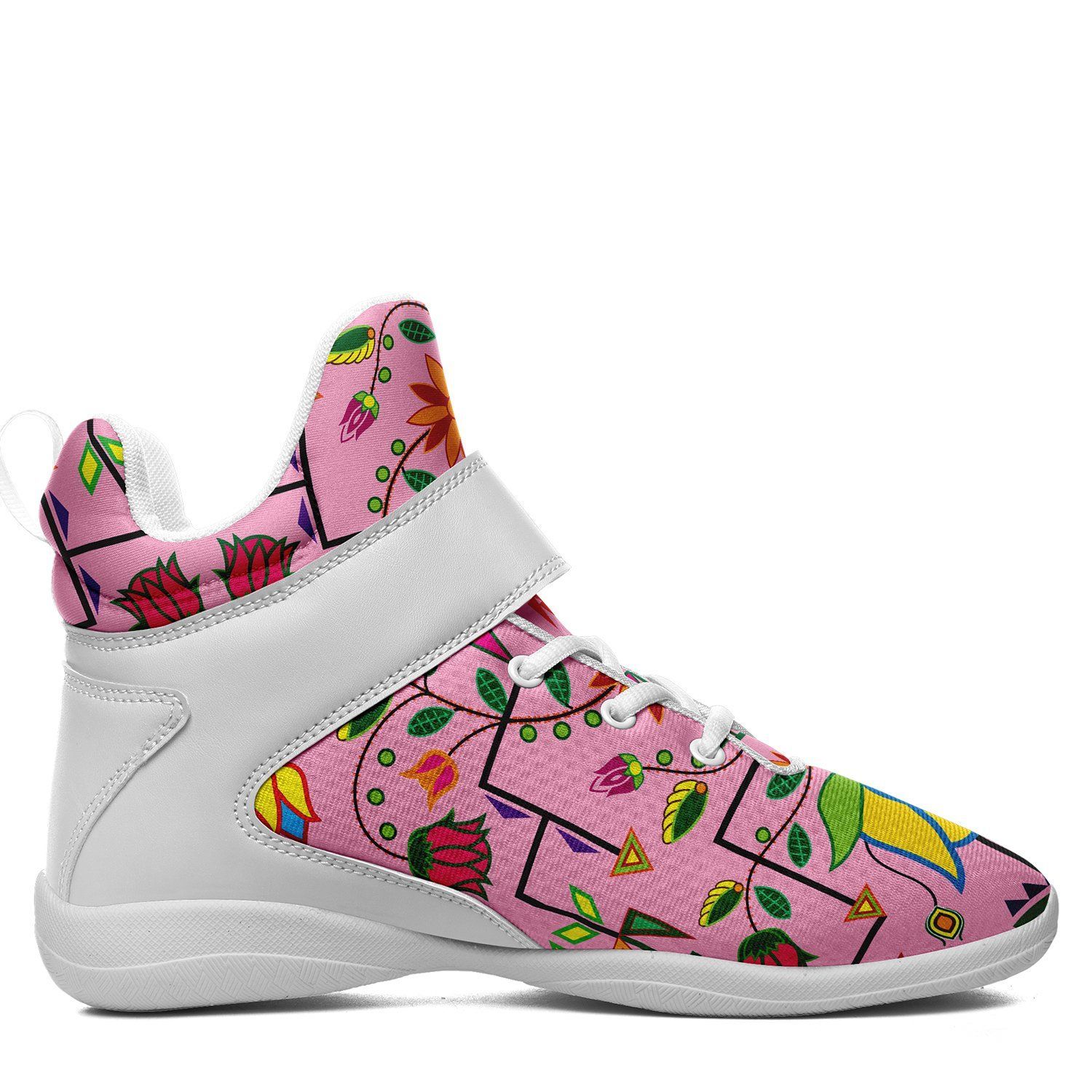 Geometric Floral Summer Sunset Ipottaa Basketball / Sport High Top Shoes - White Sole 49 Dzine 