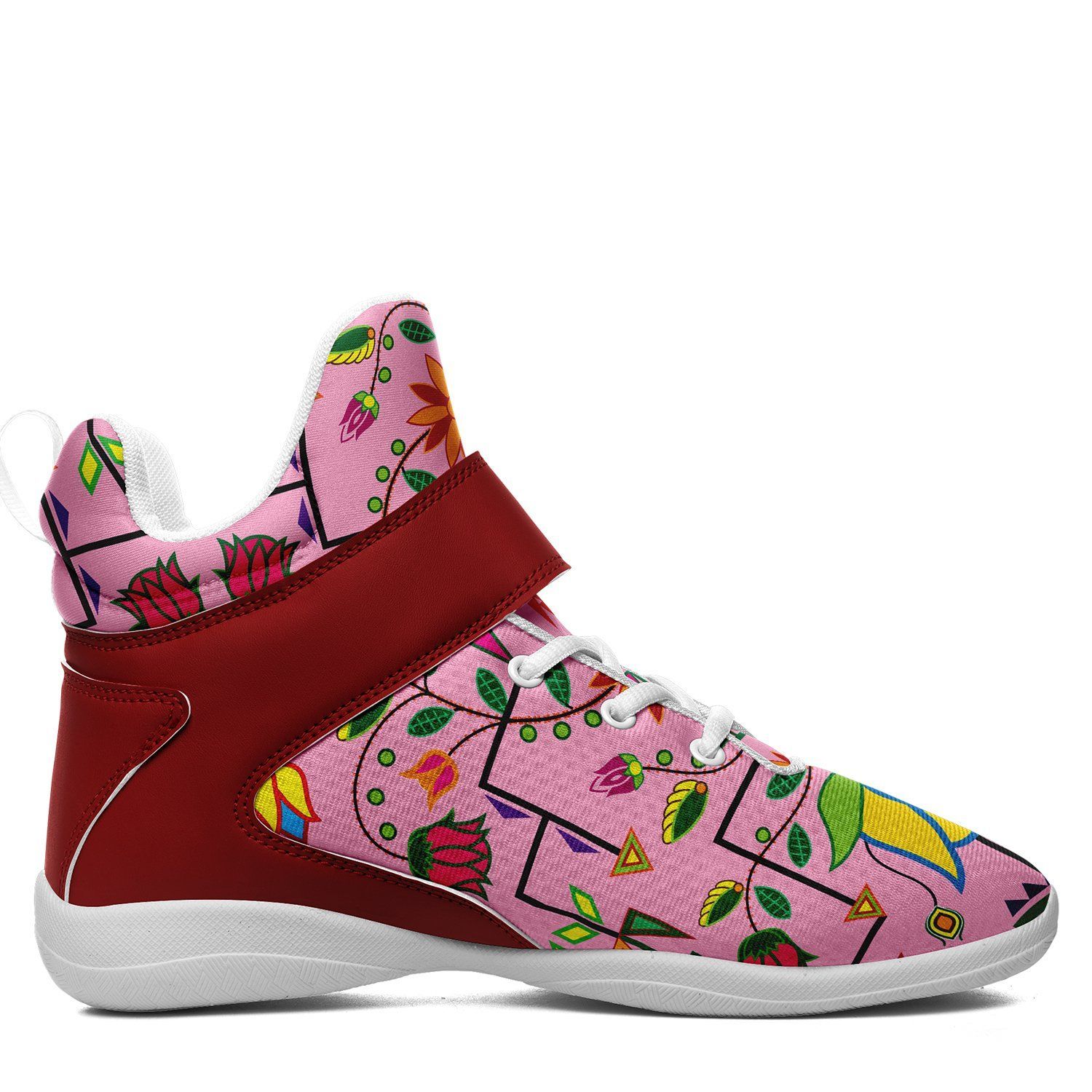 Geometric Floral Summer Sunset Ipottaa Basketball / Sport High Top Shoes - White Sole 49 Dzine 