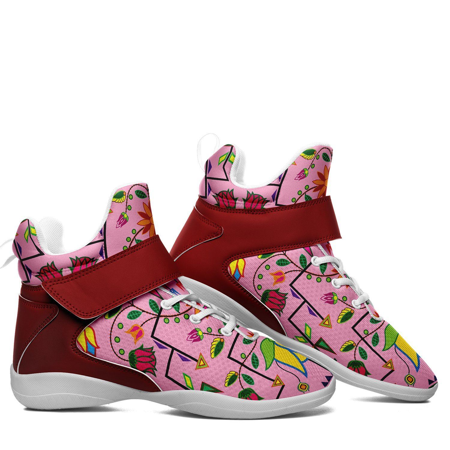 Geometric Floral Summer Sunset Ipottaa Basketball / Sport High Top Shoes - White Sole 49 Dzine 