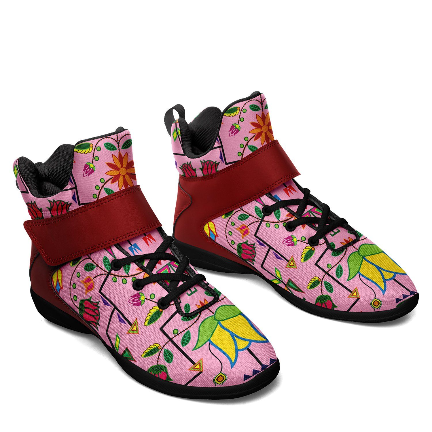 Geometric Floral Summer Sunset Kid's Ipottaa Basketball / Sport High Top Shoes 49 Dzine 