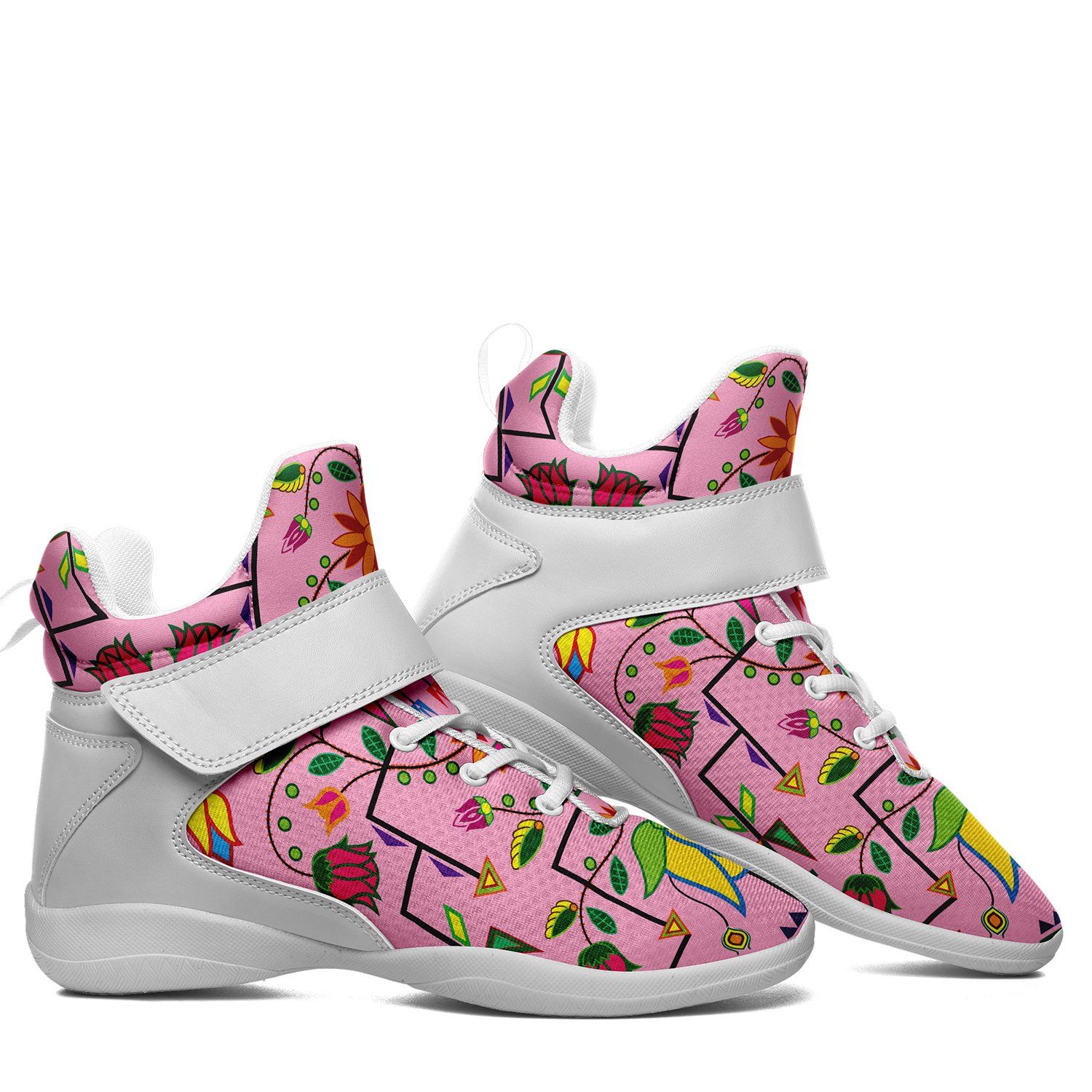 Geometric Floral Summer Sunset Kid's Ipottaa Basketball / Sport High Top Shoes 49 Dzine 