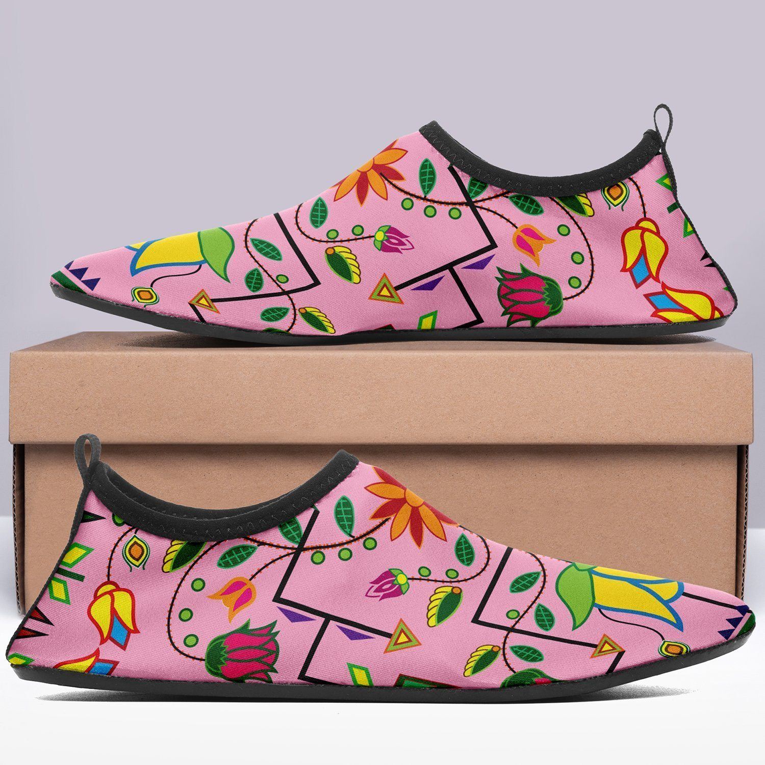 Geometric Floral Summer Sunset Sockamoccs Kid's Slip On Shoes 49 Dzine 