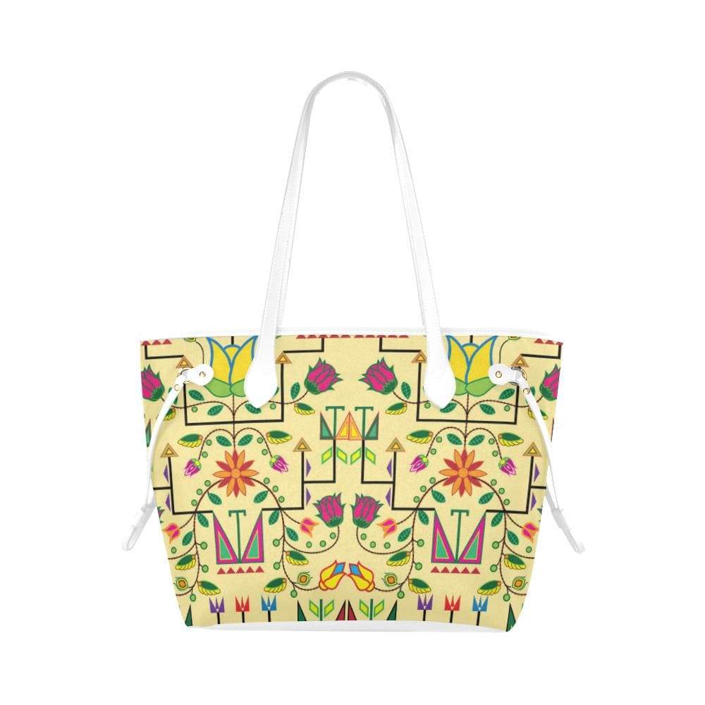 Geometric Floral Summer - Vanilla Clover Canvas Tote Bag (Model 1661) Clover Canvas Tote Bag (1661) e-joyer 