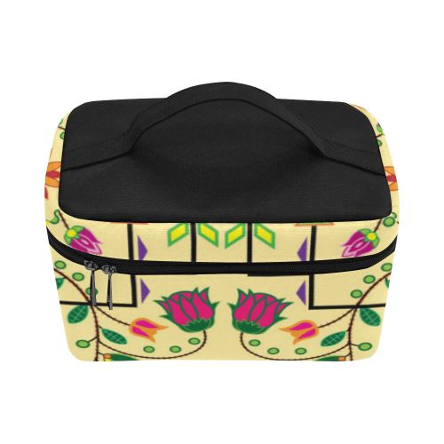 Geometric Floral Summer-Vanilla Cosmetic Bag/Large (Model 1658) Cosmetic Bag e-joyer 