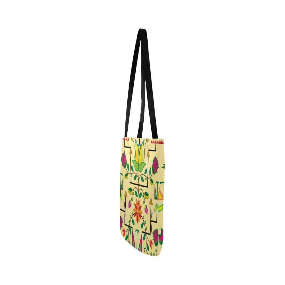 Geometric Floral Summer-Vanilla Reusable Shopping Bag Model 1660 (Two sides) Shopping Tote Bag (1660) e-joyer 