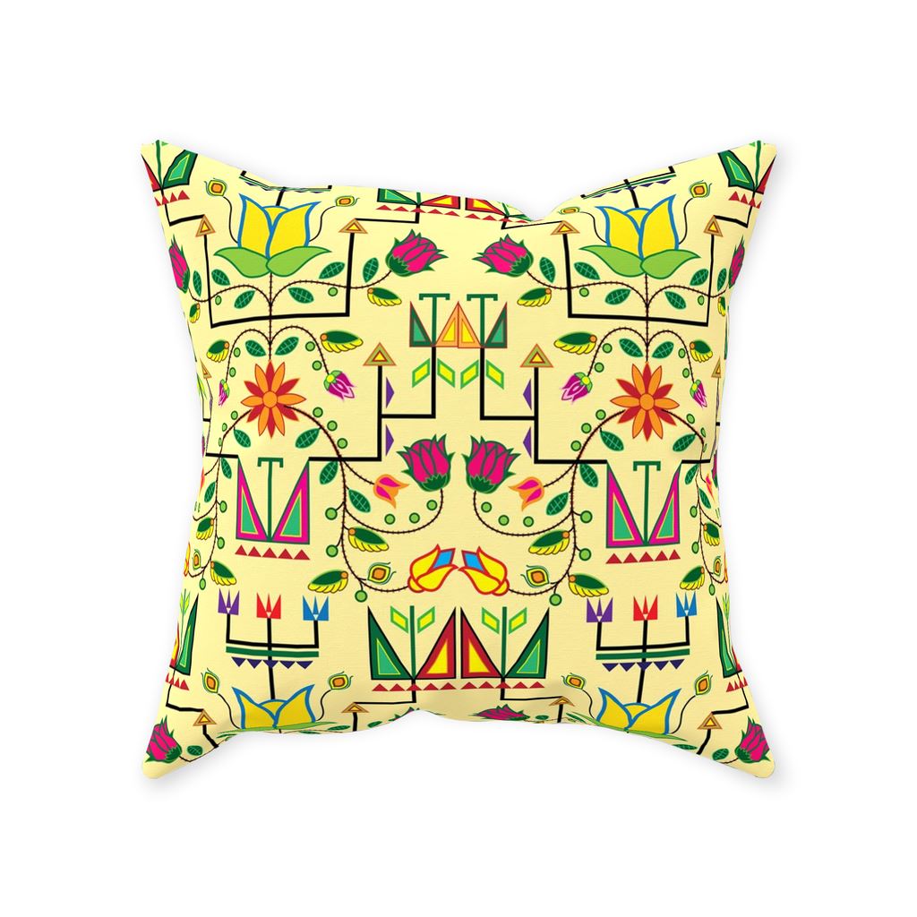 Geometric Floral Summer-Vanilla Throw Pillows 49 Dzine 