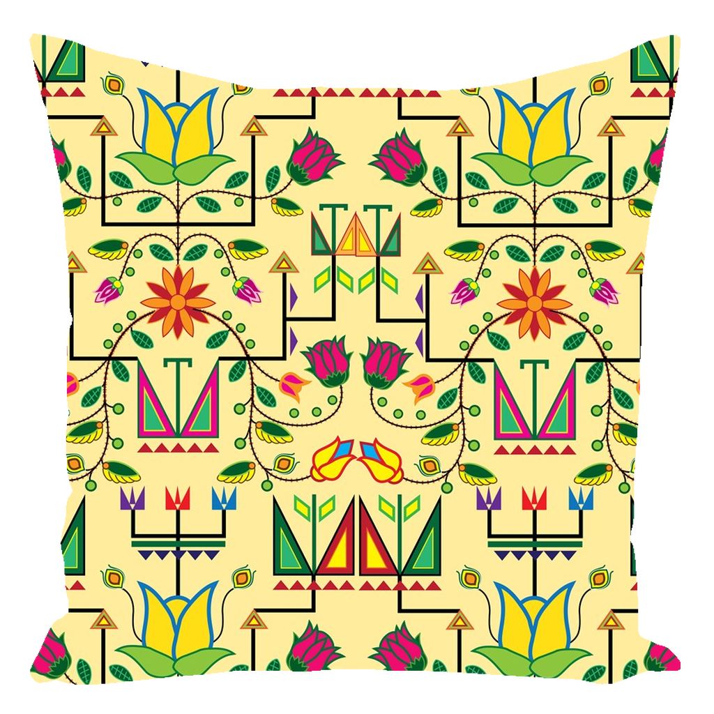 Geometric Floral Summer-Vanilla Throw Pillows 49 Dzine 