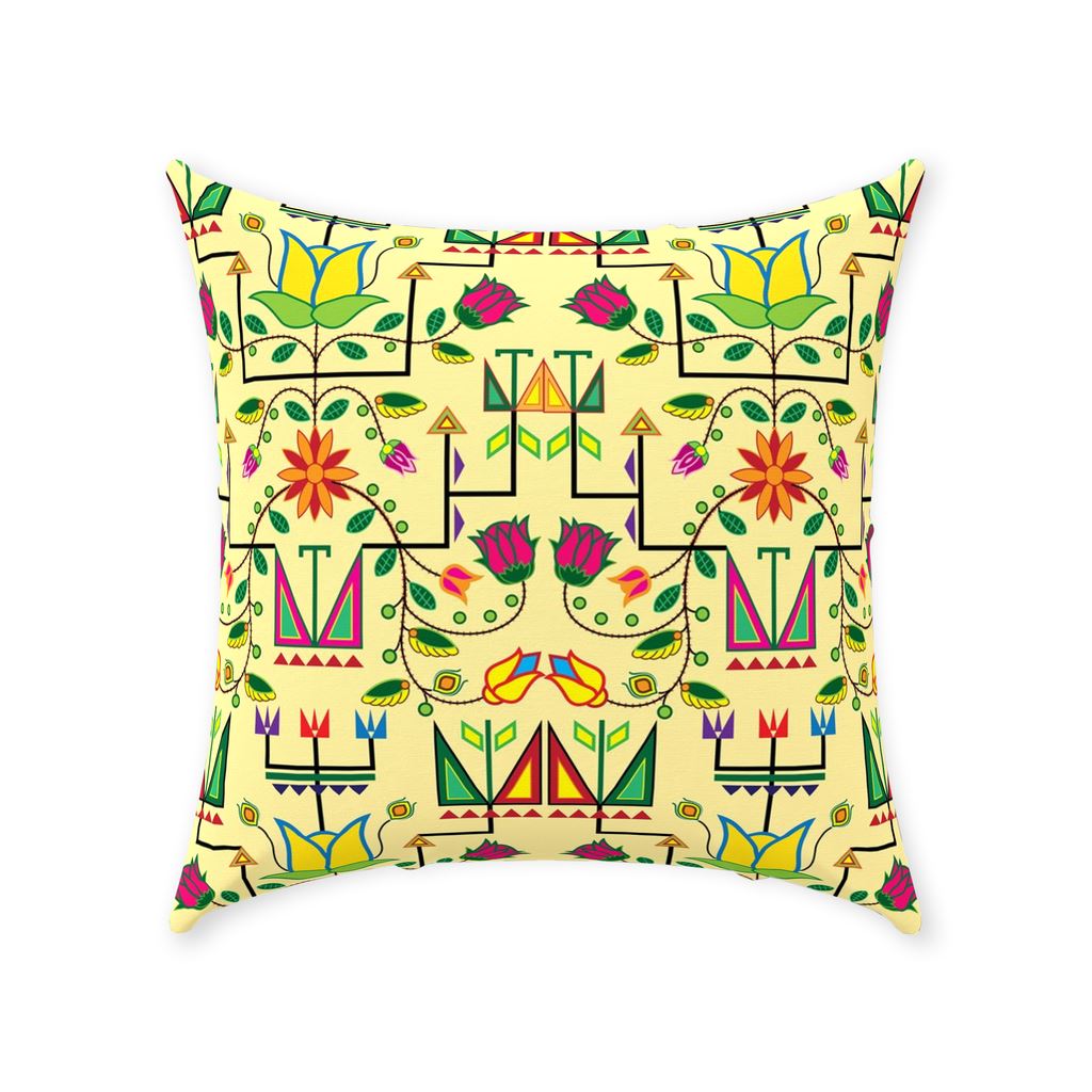 Geometric Floral Summer-Vanilla Throw Pillows 49 Dzine 