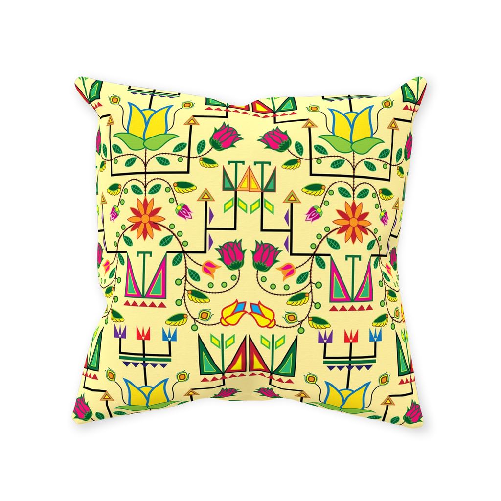 Geometric Floral Summer-Vanilla Throw Pillows 49 Dzine 