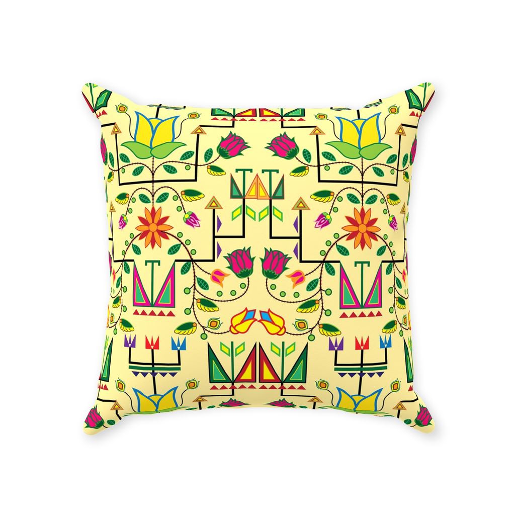 Geometric Floral Summer-Vanilla Throw Pillows 49 Dzine 