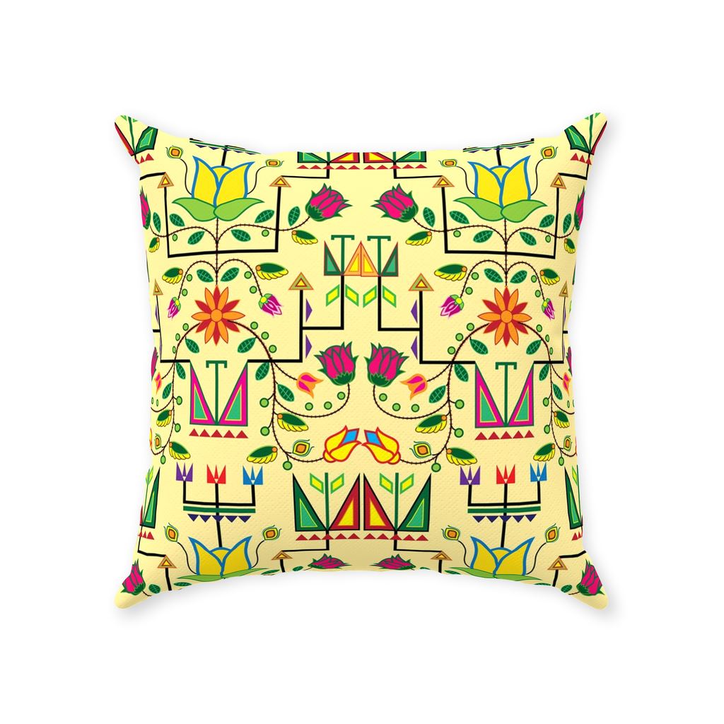 Geometric Floral Summer-Vanilla Throw Pillows 49 Dzine 