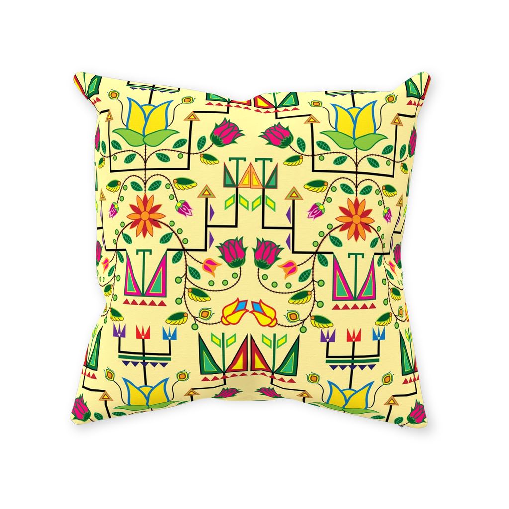 Geometric Floral Summer-Vanilla Throw Pillows 49 Dzine 