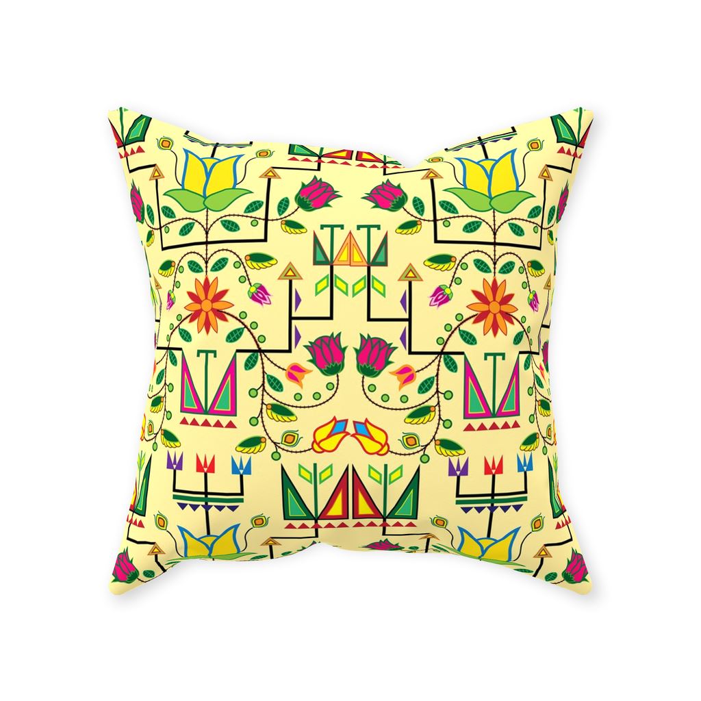 Geometric Floral Summer-Vanilla Throw Pillows 49 Dzine 