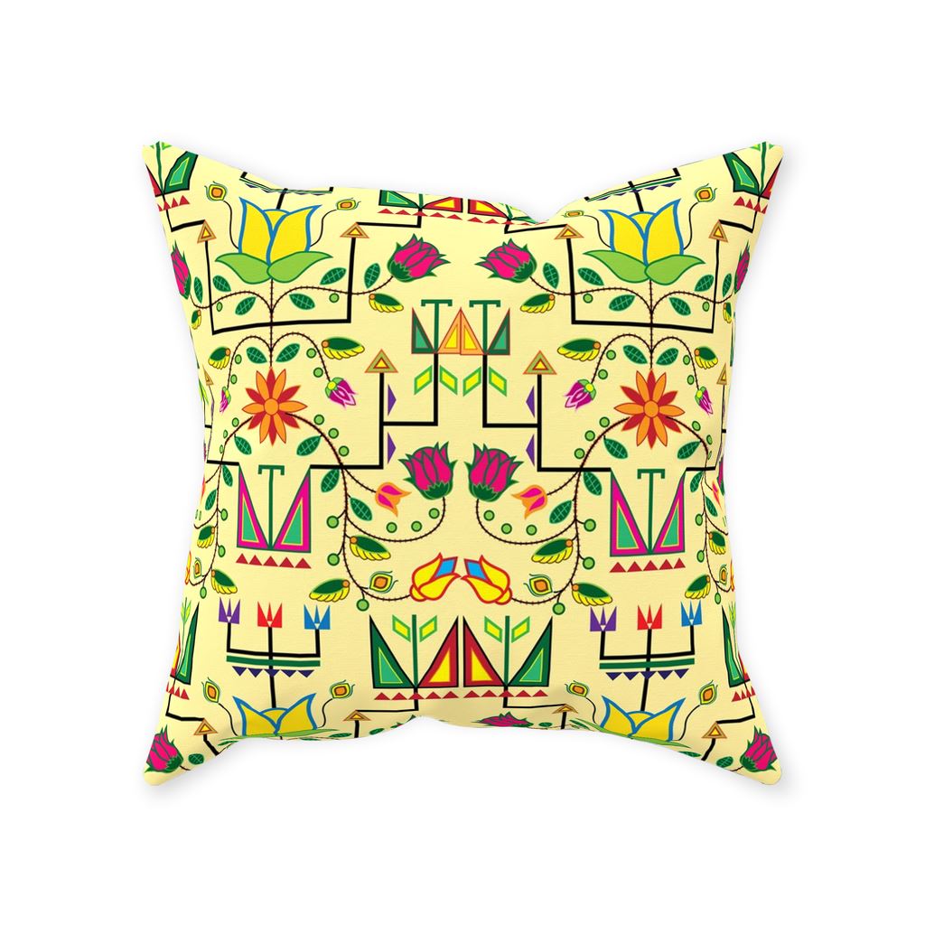 Geometric Floral Summer-Vanilla Throw Pillows 49 Dzine Without Zipper Spun Polyester 16x16 inch