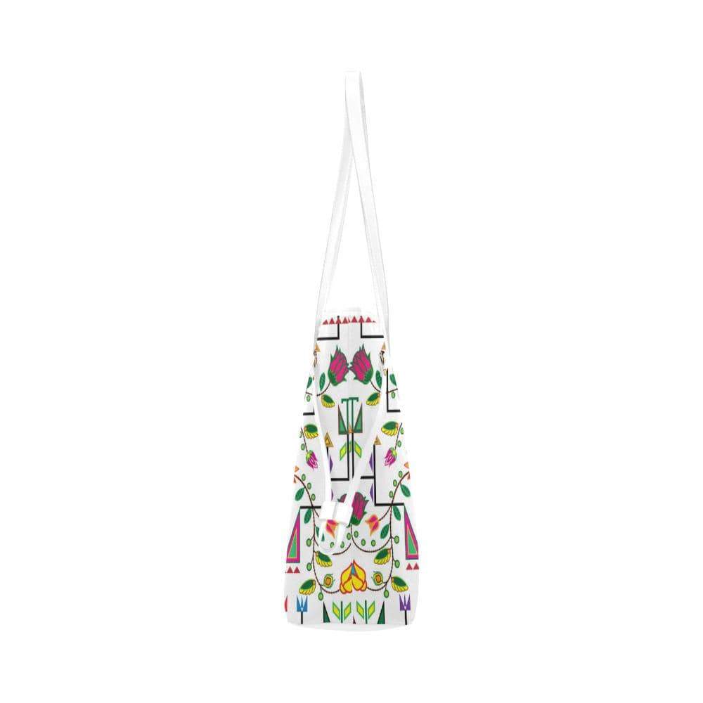 Geometric Floral Summer - White Clover Canvas Tote Bag (Model 1661) Clover Canvas Tote Bag (1661) e-joyer 