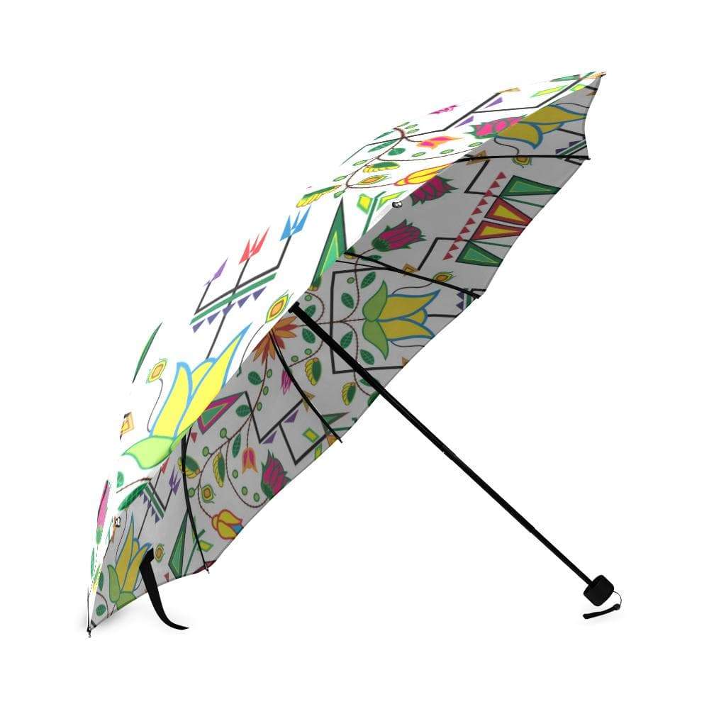 Geometric Floral Summer-White Foldable Umbrella Foldable Umbrella e-joyer 