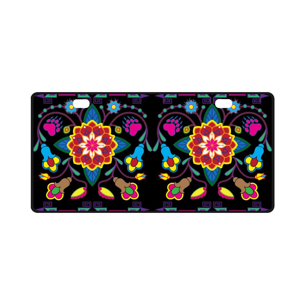 Geometric Floral Winter-Black License Plate License Plate e-joyer 