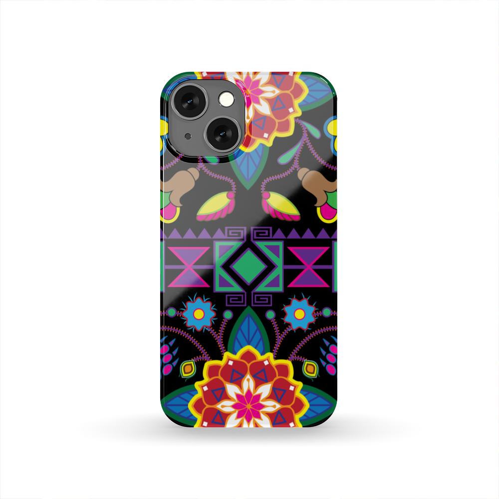 Geometric Floral Winter - Black Phone Case Phone Case wc-fulfillment iPhone 13 