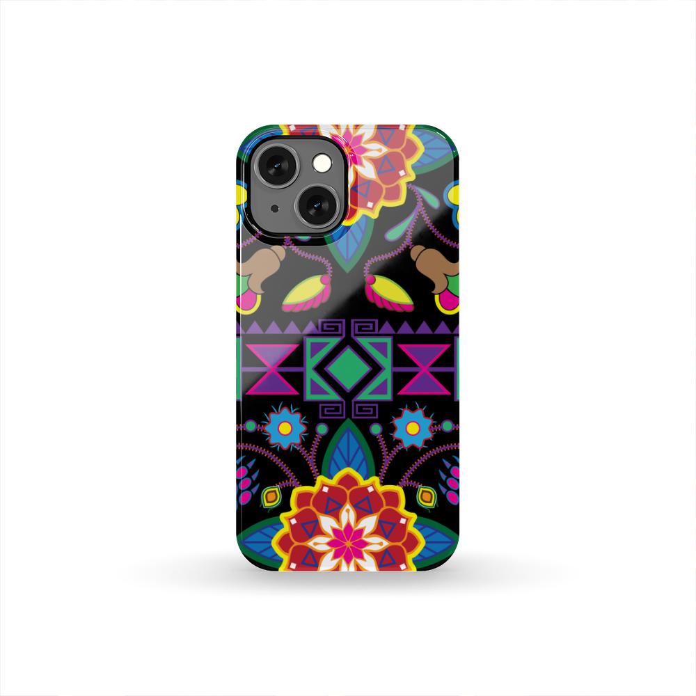 Geometric Floral Winter - Black Phone Case Phone Case wc-fulfillment iPhone 13 Mini 