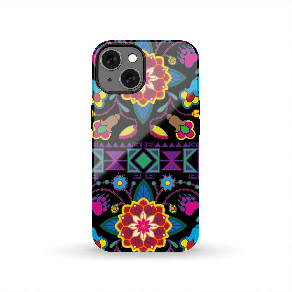 Geometric Floral Winter - Black Tough Case Tough Case wc-fulfillment iPhone 13 